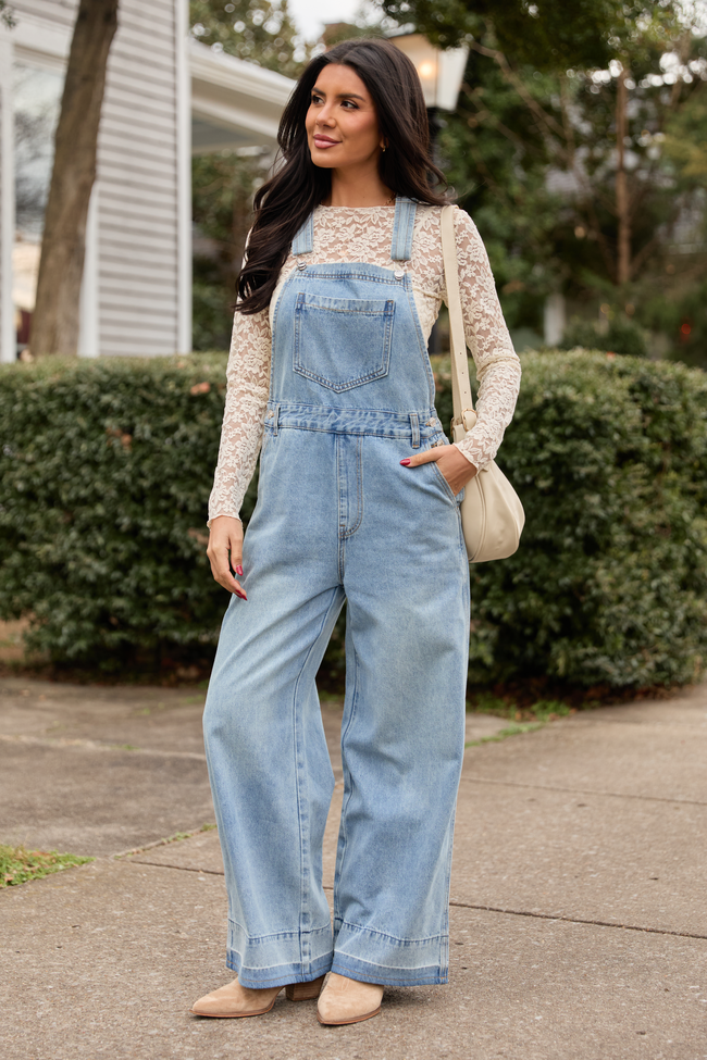 Nicole Medium Wash Overalls FINAL SALE