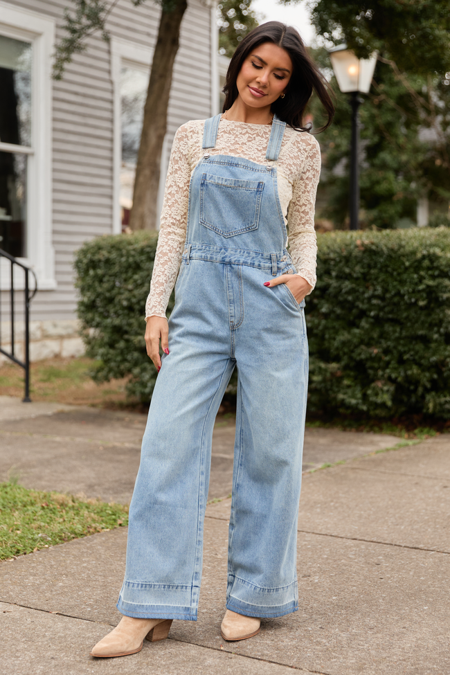 Nicole Medium Wash Overalls FINAL SALE