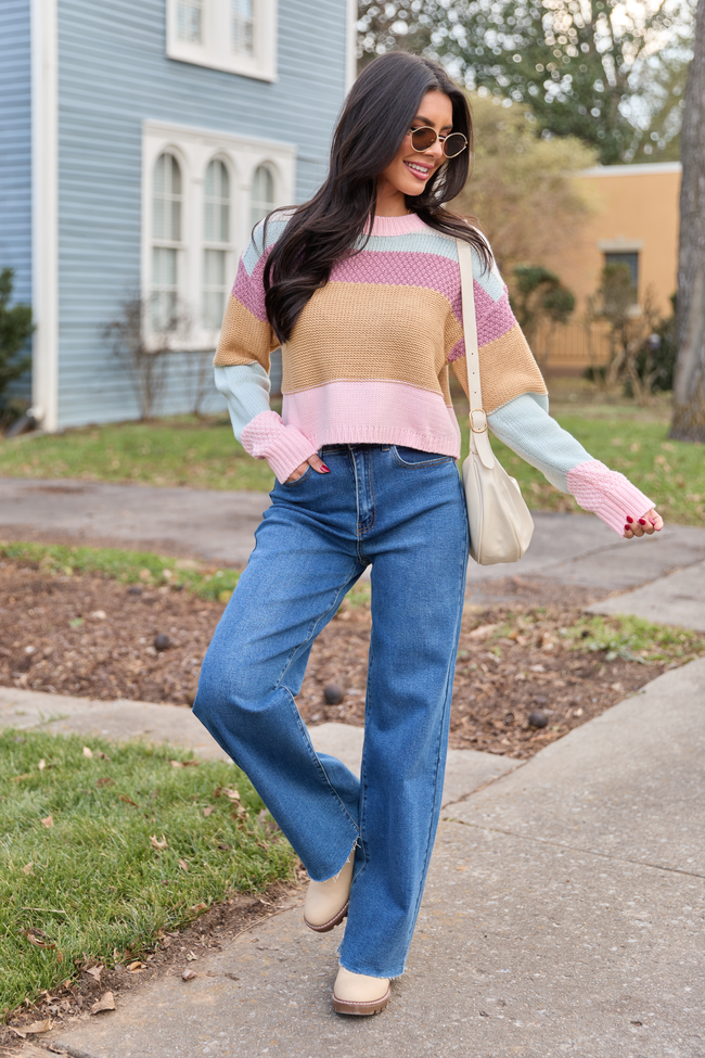 Greta Colorblock Multi Knit Crewneck Sweater FINAL SALE