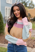 Greta Colorblock Multi Knit Crewneck Sweater FINAL SALE