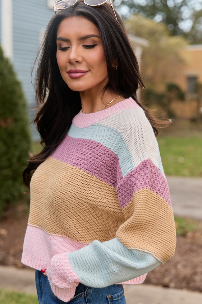 Greta Colorblock Multi Knit Crewneck Sweater FINAL SALE