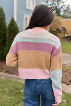 Greta Colorblock Multi Knit Crewneck Sweater FINAL SALE