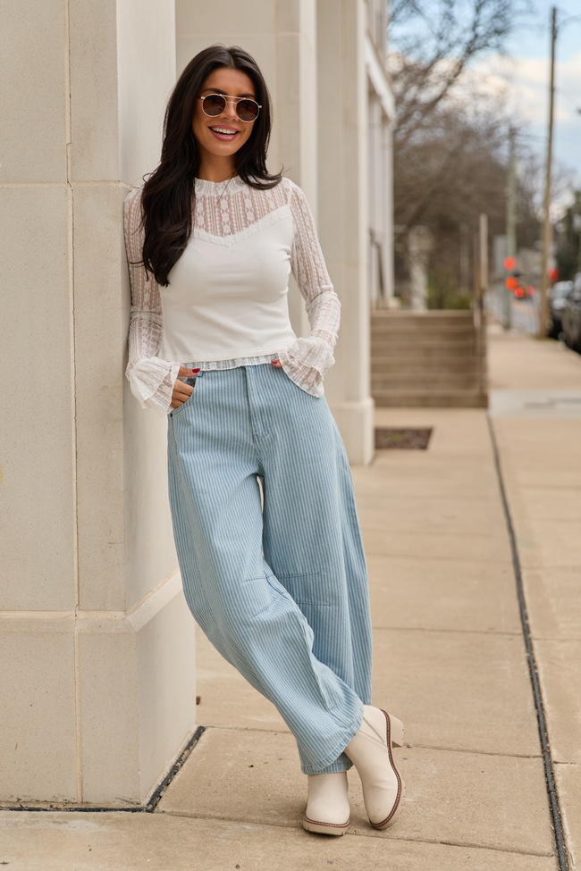 Courtney Striped Barrel Leg Pants FINAL SALE