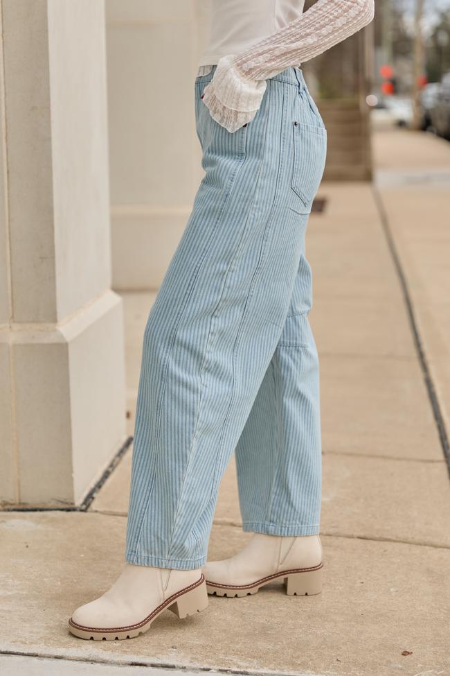 Courtney Striped Barrel Leg Pants FINAL SALE