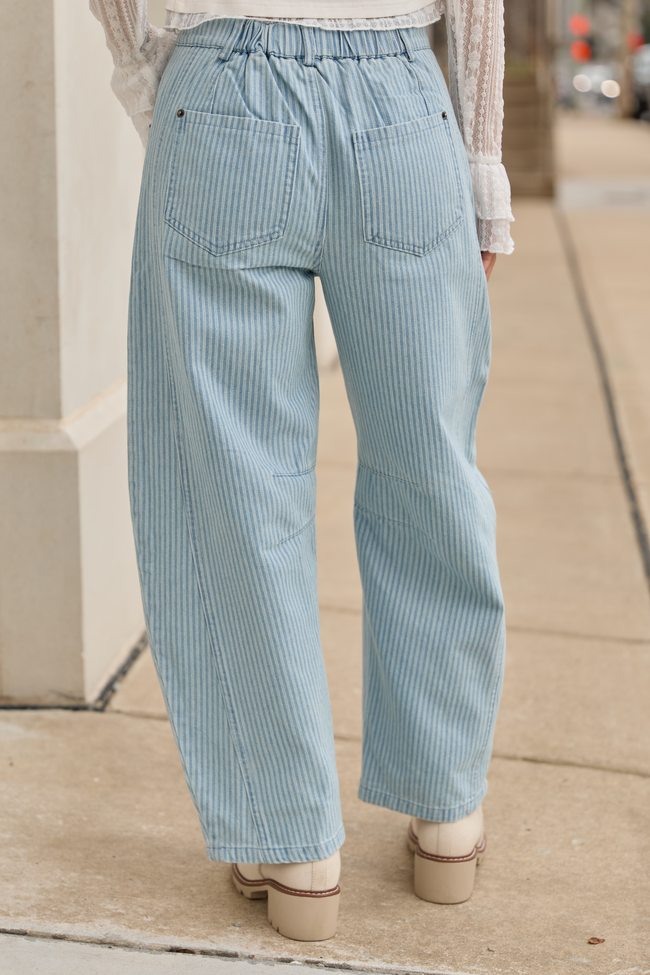 Courtney Striped Barrel Leg Pants FINAL SALE