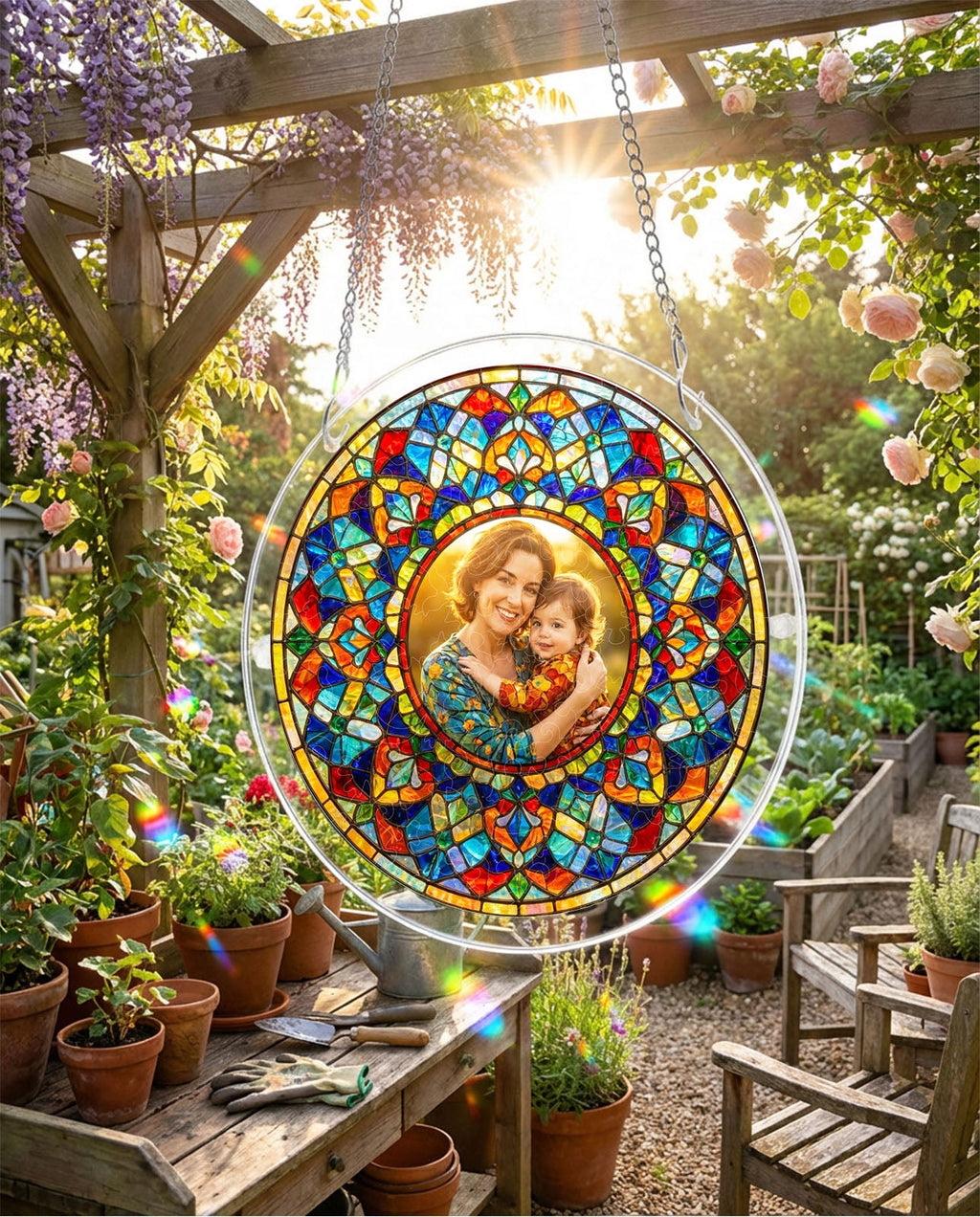 Personalized Acrylic Suncatcher - Halo of Devotion