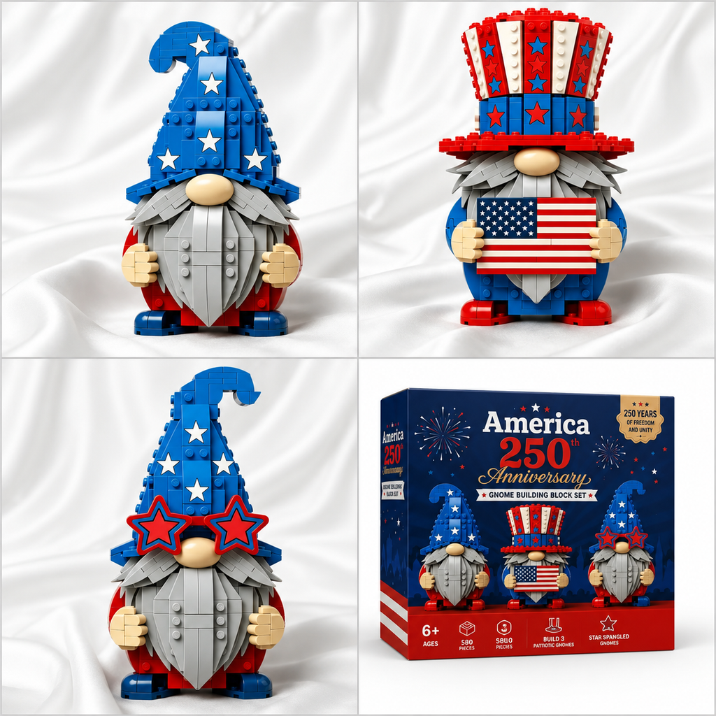 America 250th Anniversary Gnome Building Block Set