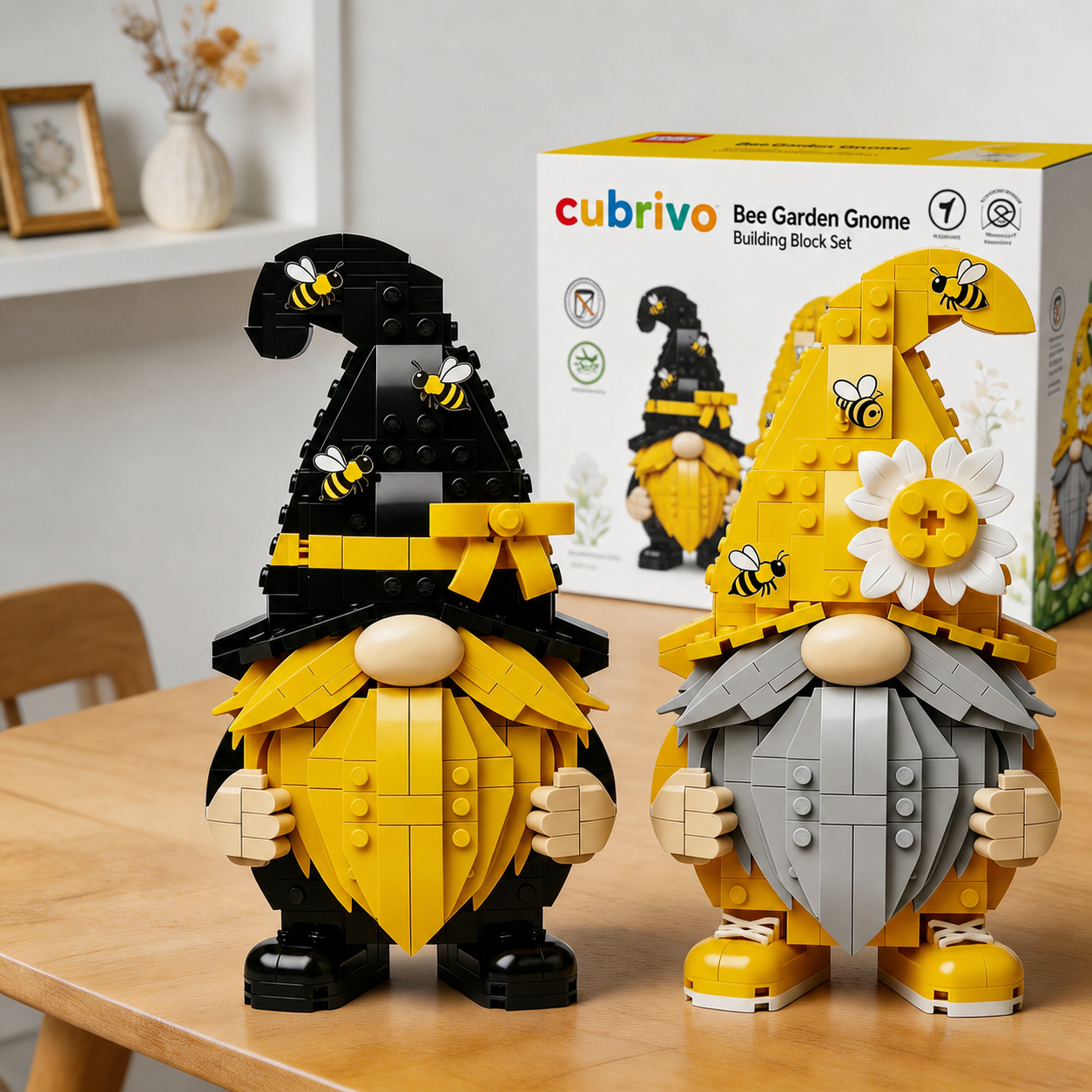 🐝 Bee Garden Gnome Building Block Set