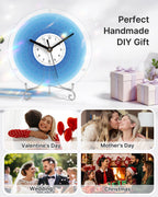 DIY Acrylic Puzzle Clock Kit - Gradient Blue