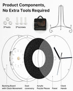 DIY Acrylic Puzzle Clock Kit - Classic Black