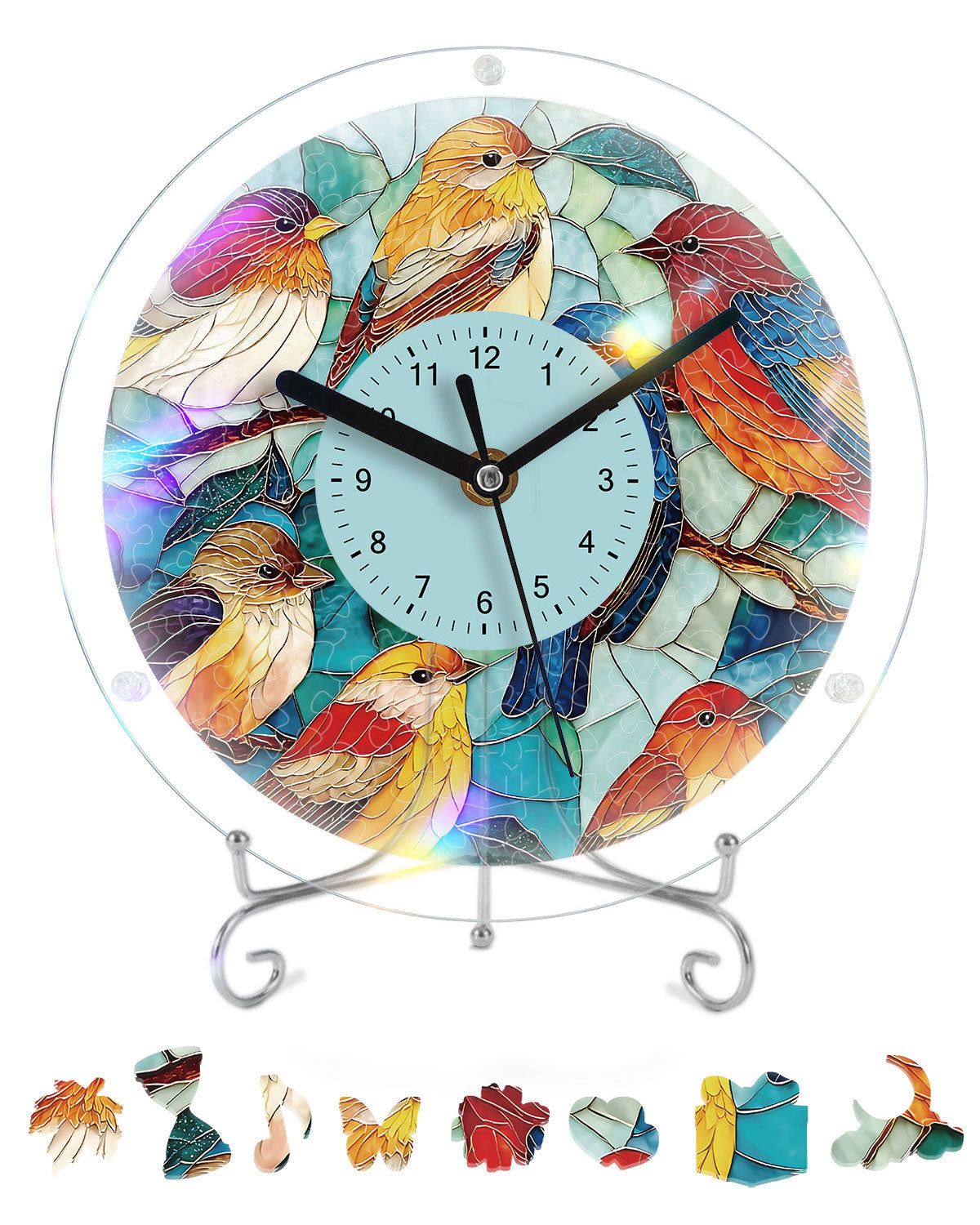 DIY Acrylic Puzzle Clock Kit - Birds in Harmony