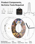 DIY Acrylic Puzzle Clock Kit - Majestic Eagle Liberty