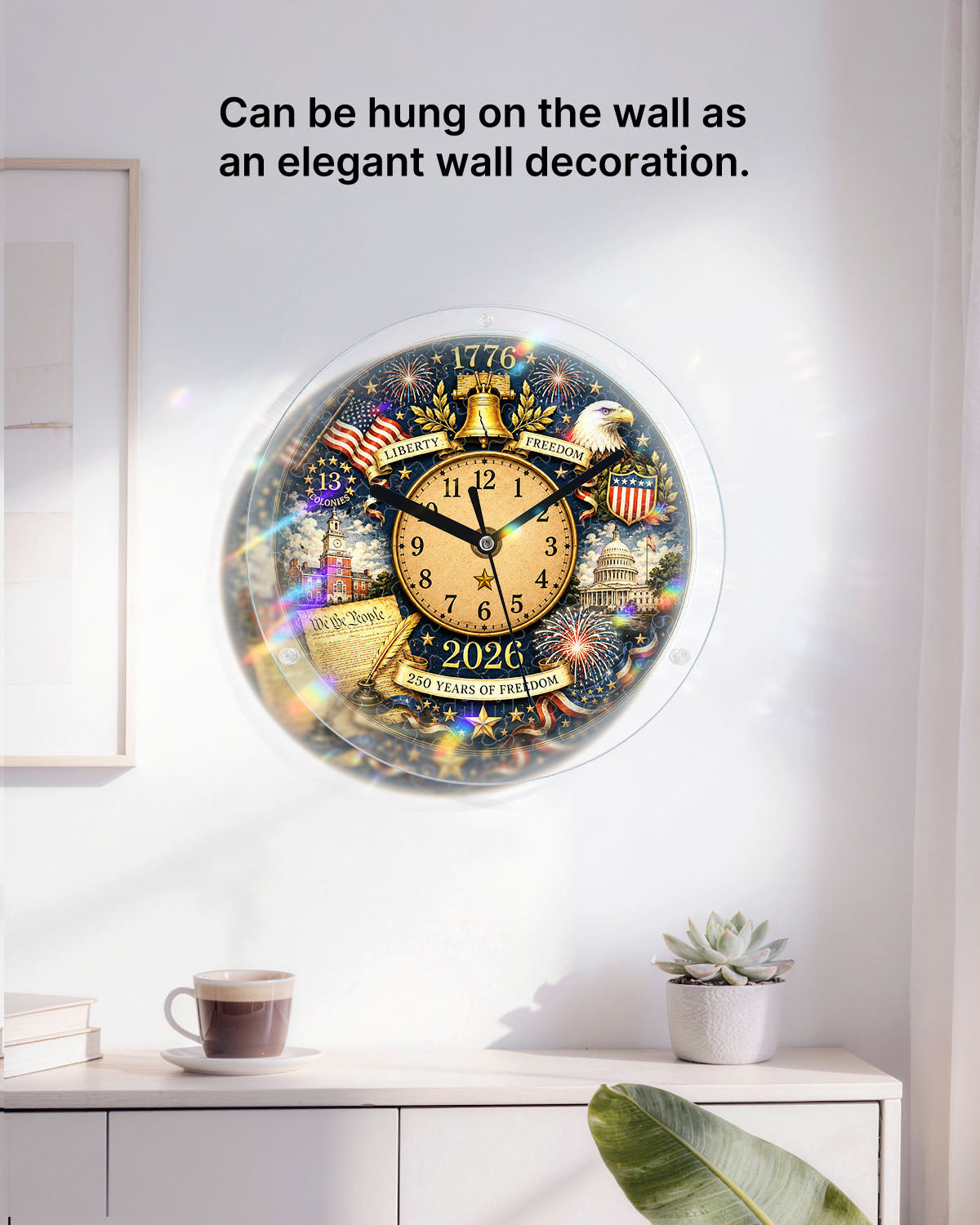 DIY Acrylic Puzzle Clock Kit - 250 Years Freedom