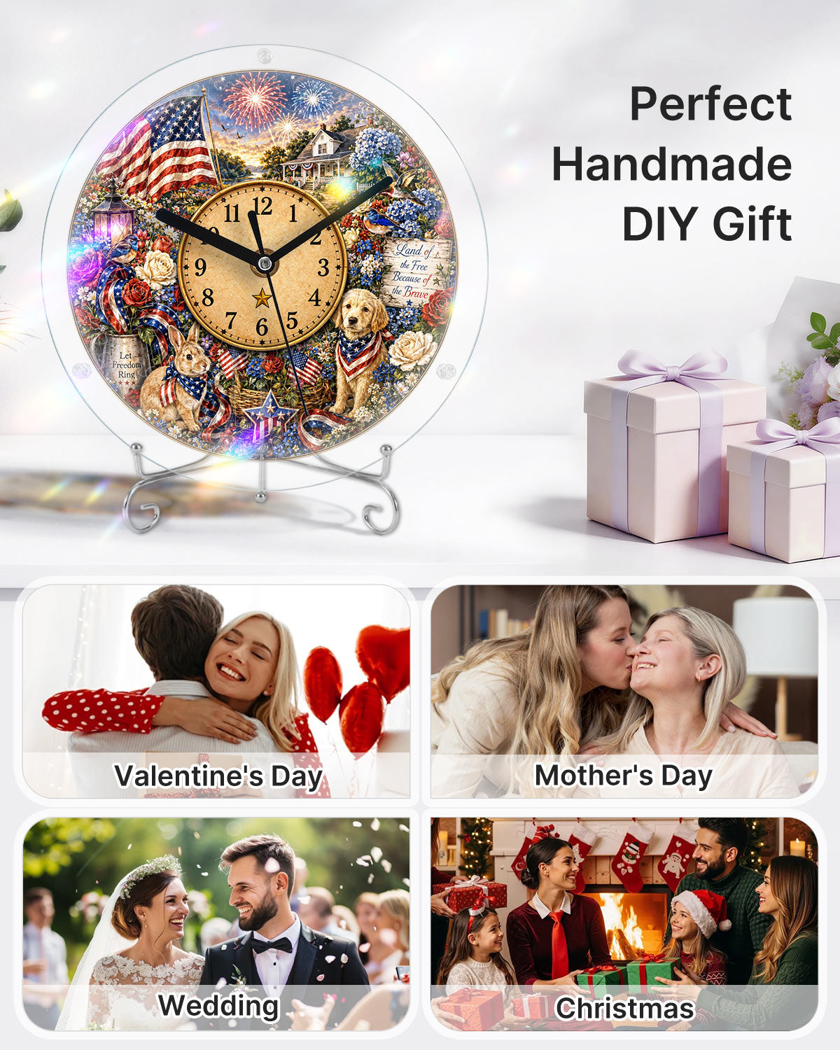 DIY Acrylic Puzzle Clock Kit - Patriotic Pets Cottage