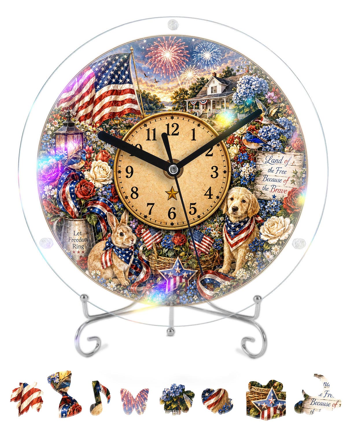 DIY Acrylic Puzzle Clock Kit - Patriotic Pets Cottage