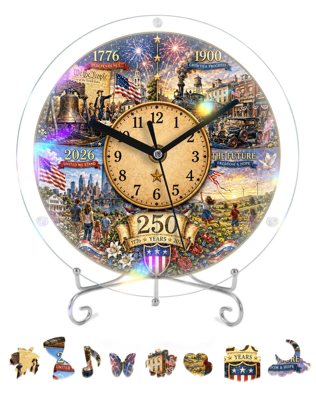 DIY Acrylic Puzzle Clock Kit - History Timeline Evolution