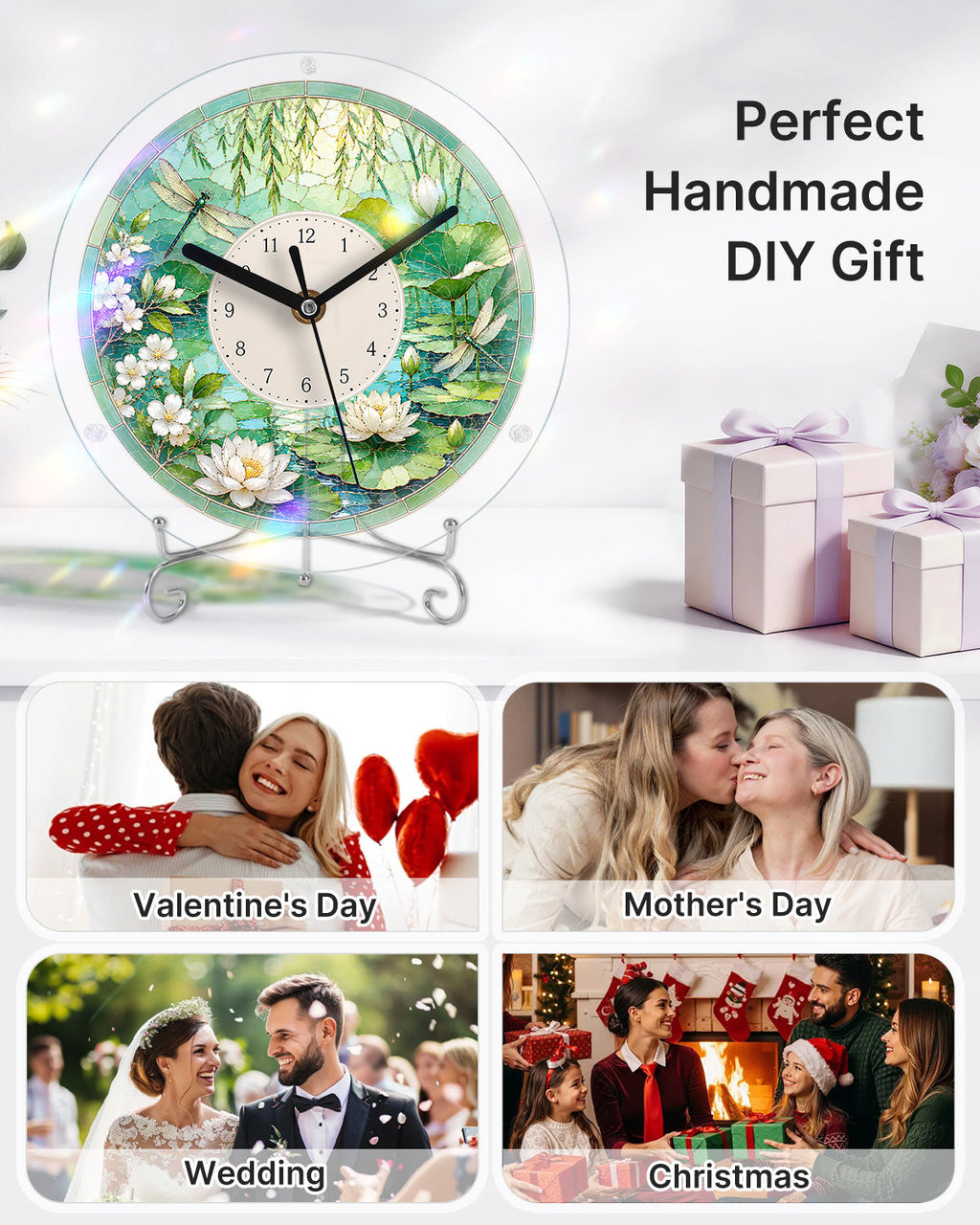 DIY Acrylic Puzzle Clock Kit - Summer Lotus Pond