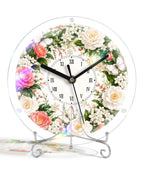 DIY Acrylic Puzzle Clock Kit - Pink White Roses