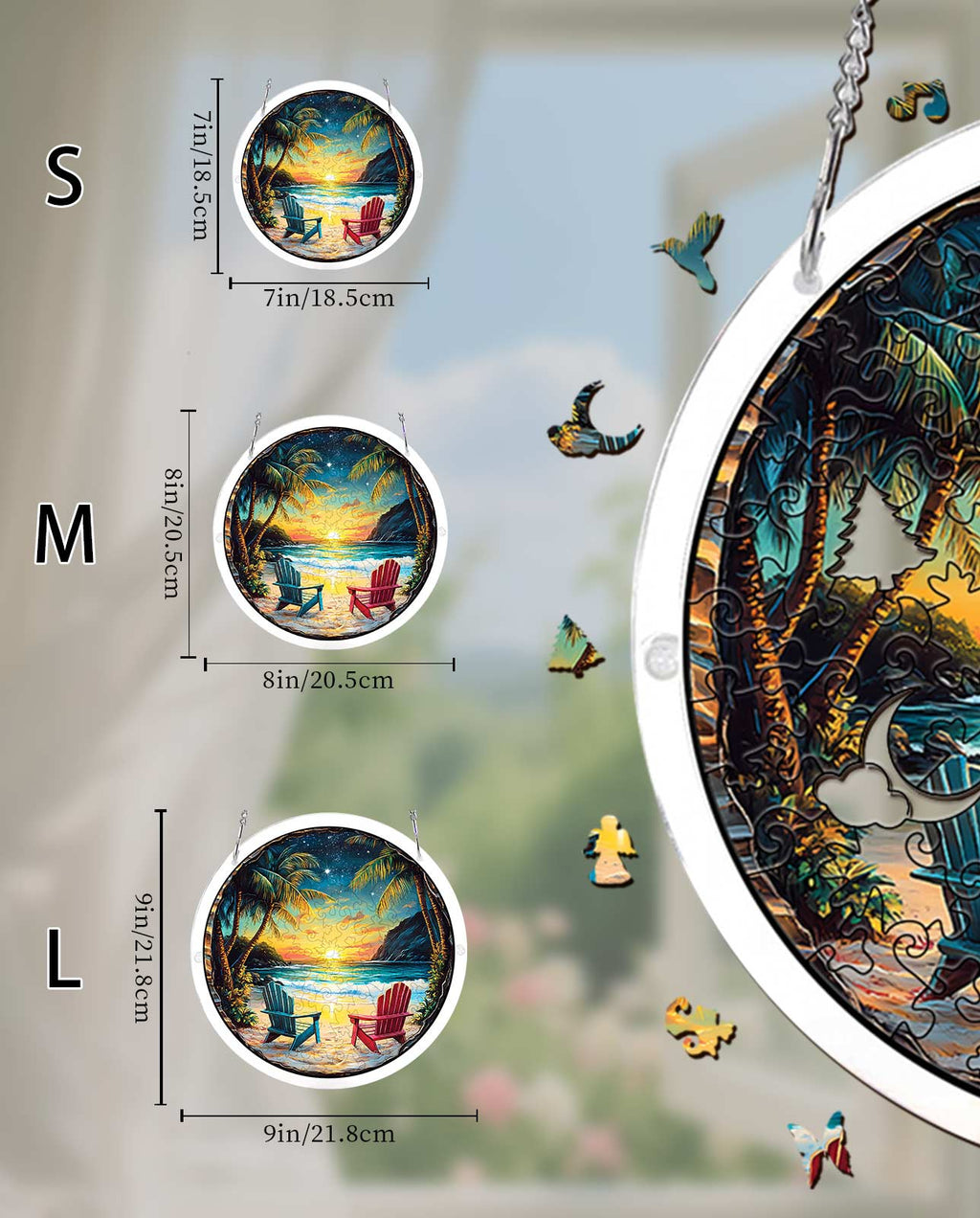 Acrylic Jigsaw Puzzle Suncatcher - Enchanted Shores