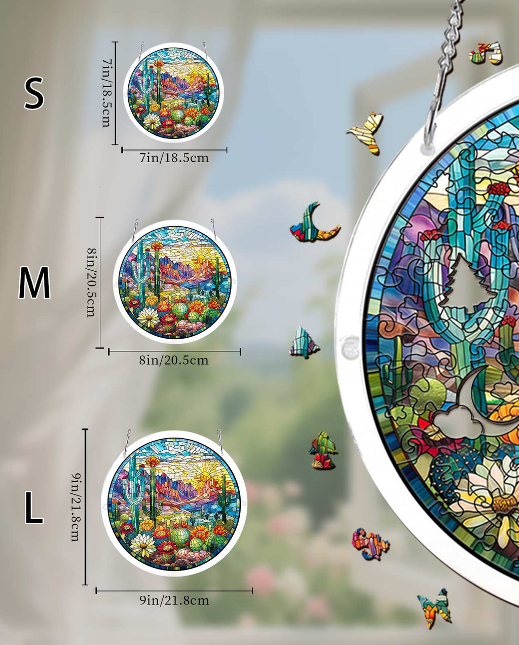 Acrylic Jigsaw Puzzle Suncatcher - Wilderness Bloom