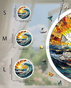 Acrylic Jigsaw Puzzle Suncatcher - Sunflare Ocean Crest