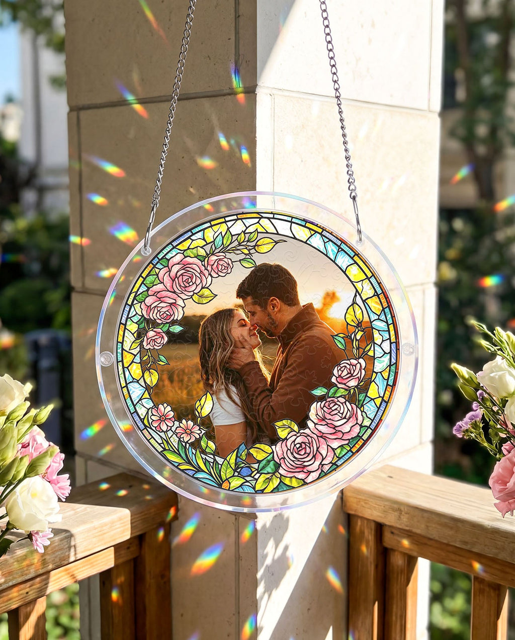 Personalized Acrylic Suncatcher - Forever love