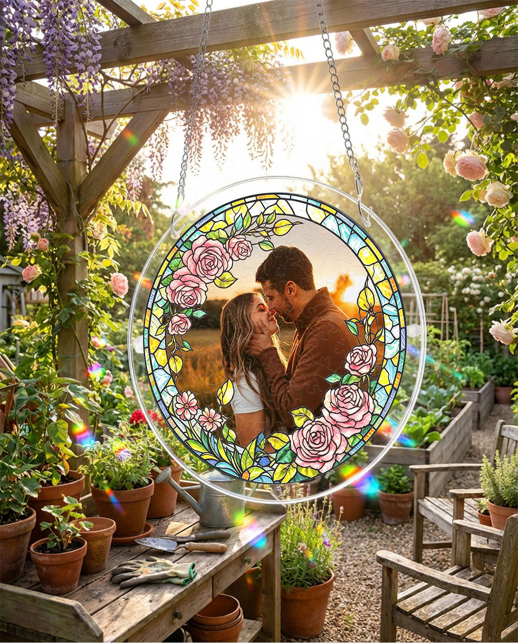 Personalized Acrylic Suncatcher - Forever love