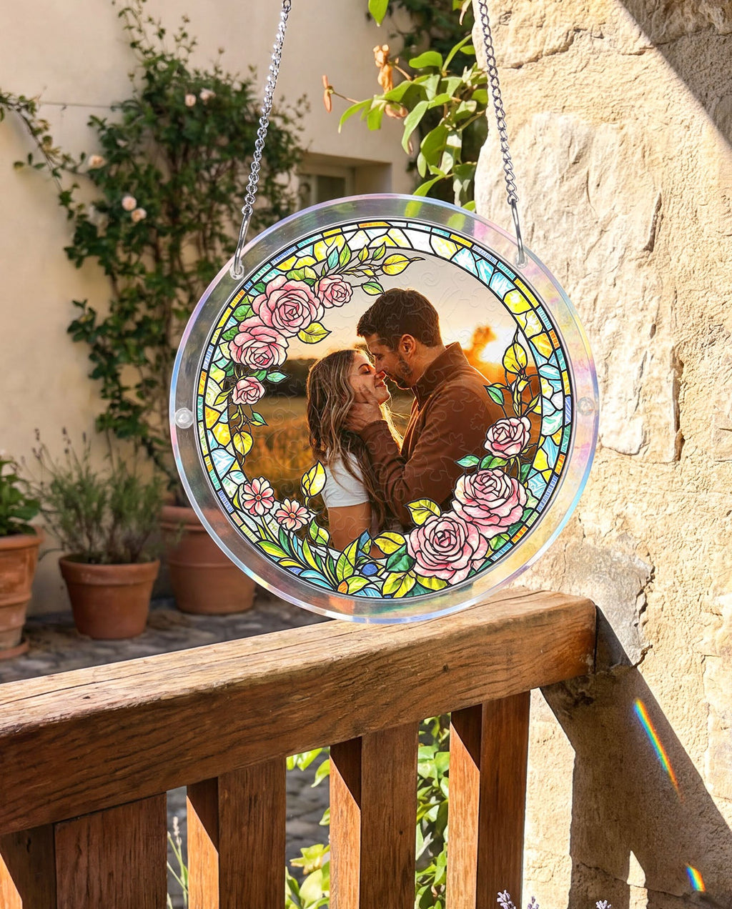 Personalized Acrylic Suncatcher - Forever love