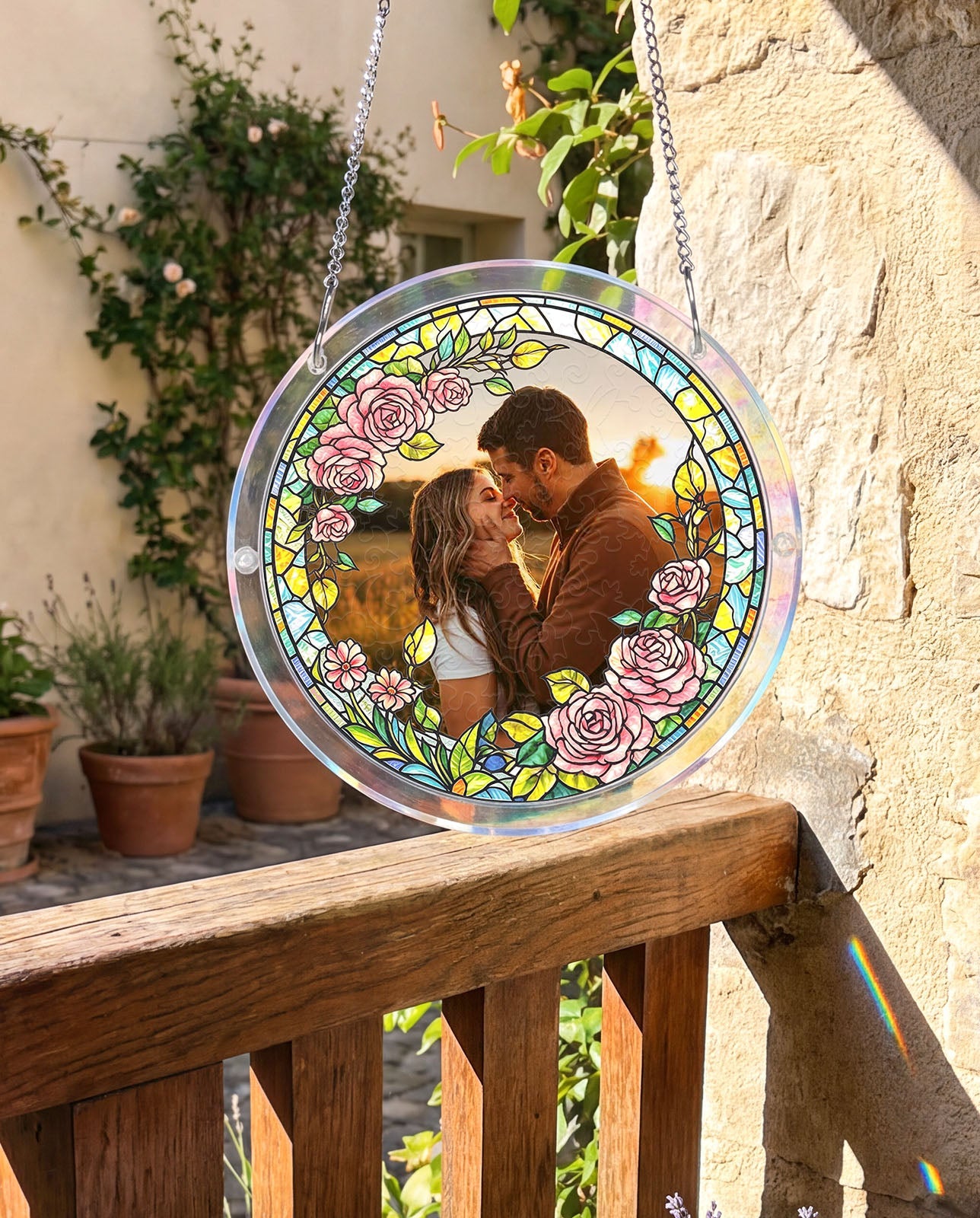 Personalized Acrylic Suncatcher - Forever love