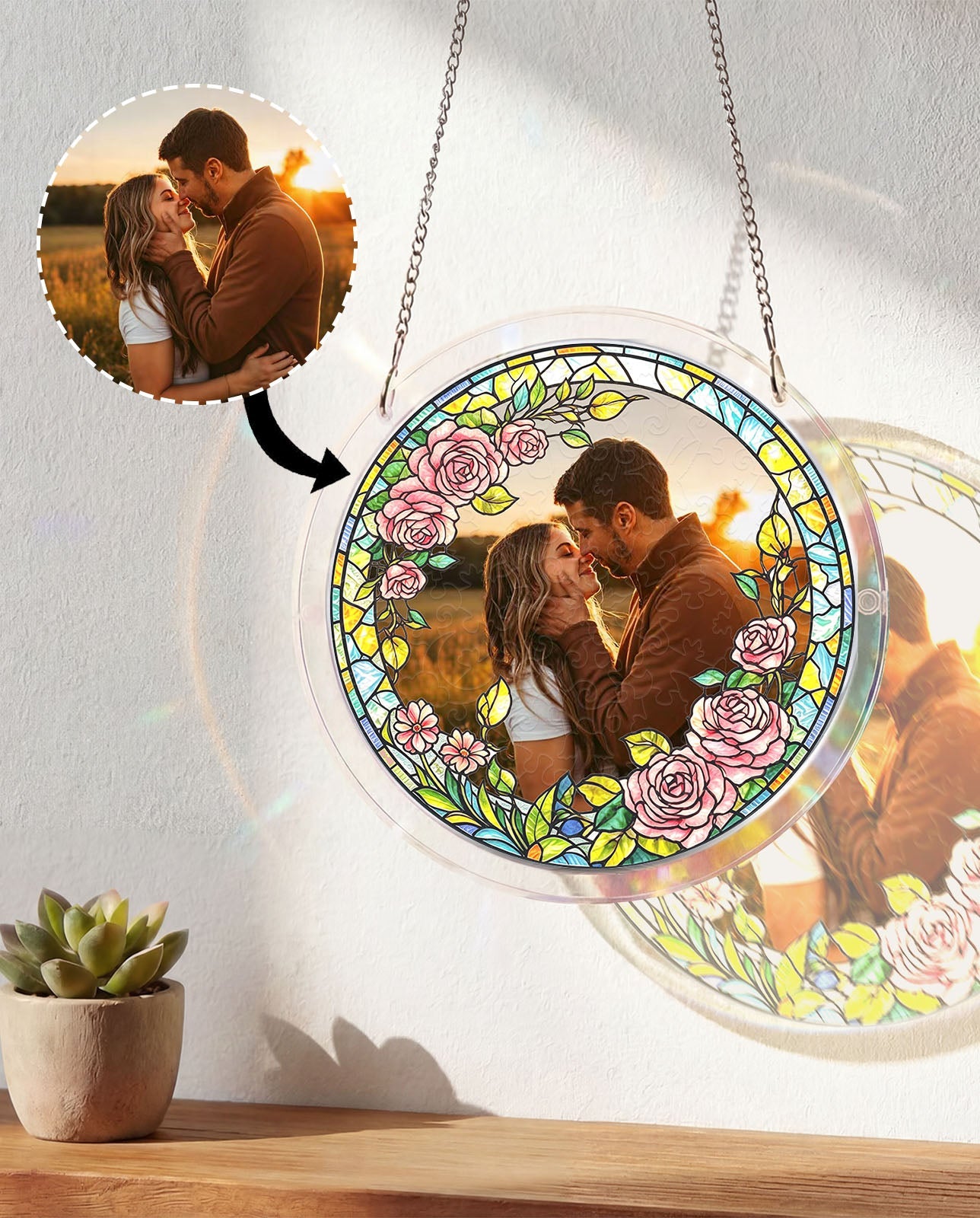Personalized Acrylic Suncatcher - Forever love