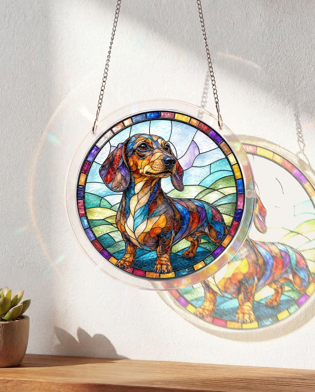 Acrylic Jigsaw Puzzle Suncatcher - Dachshund