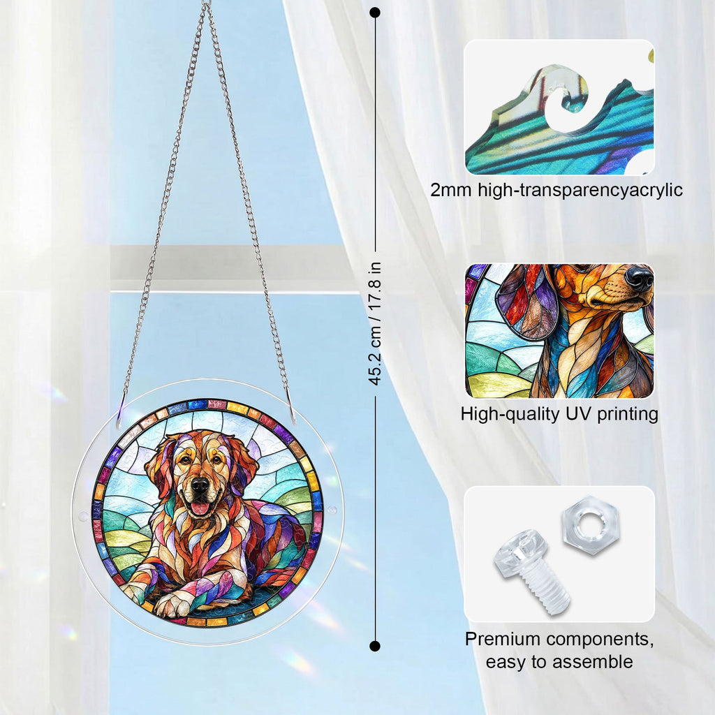 Acrylic Jigsaw Puzzle Suncatcher - Golden Retriever