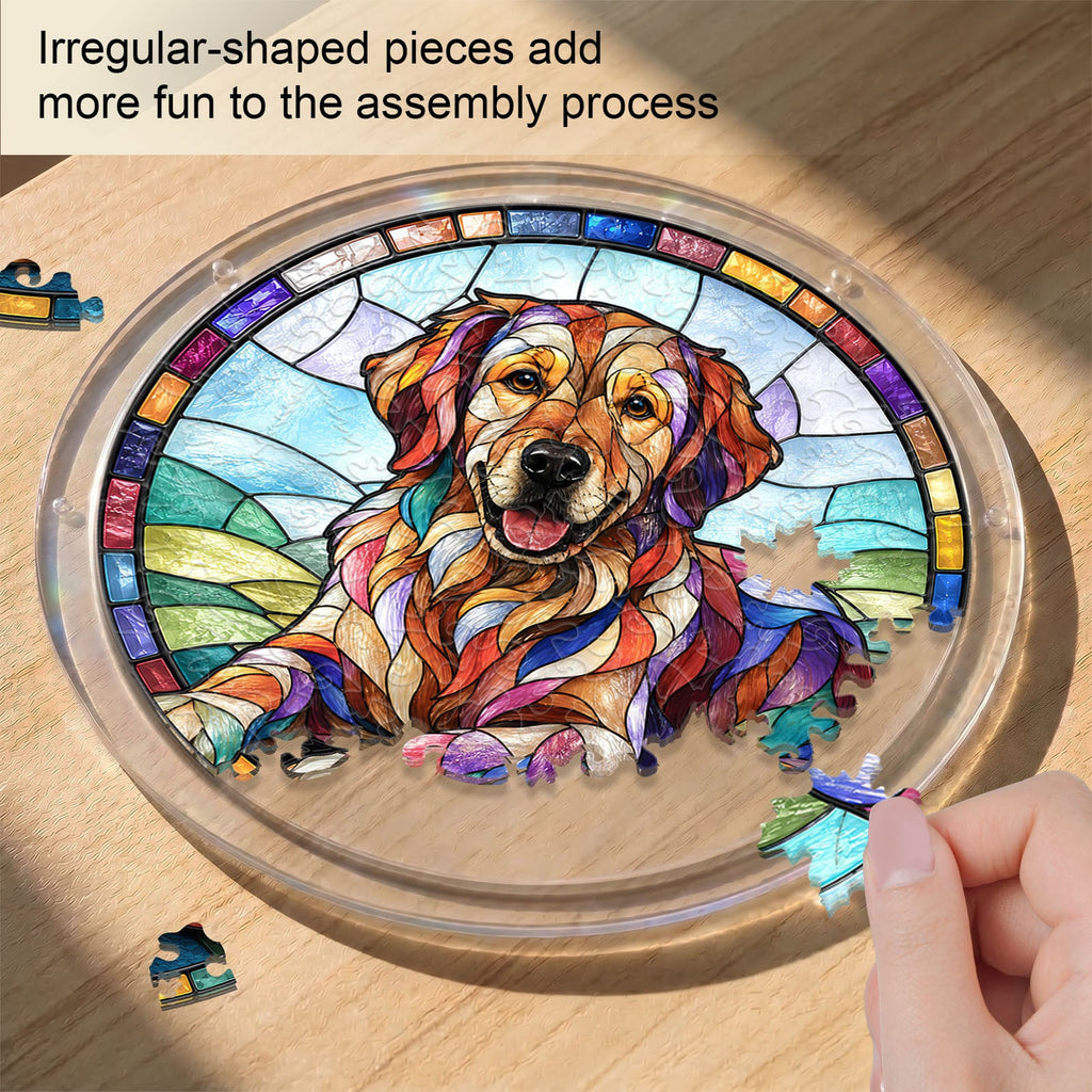 Acrylic Jigsaw Puzzle Suncatcher - Golden Retriever