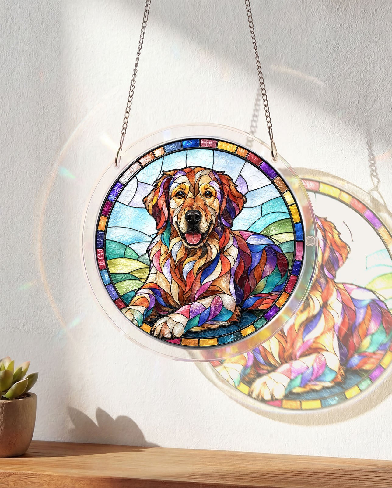 Acrylic Jigsaw Puzzle Suncatcher - Golden Retriever