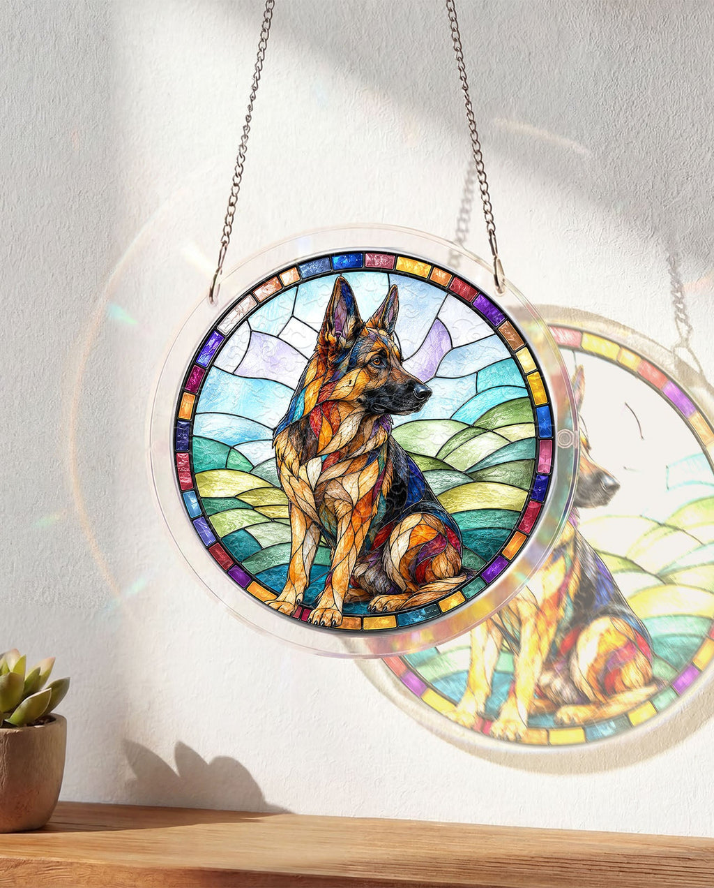 Acrylic Jigsaw Puzzle Suncatcher - German Shepherd