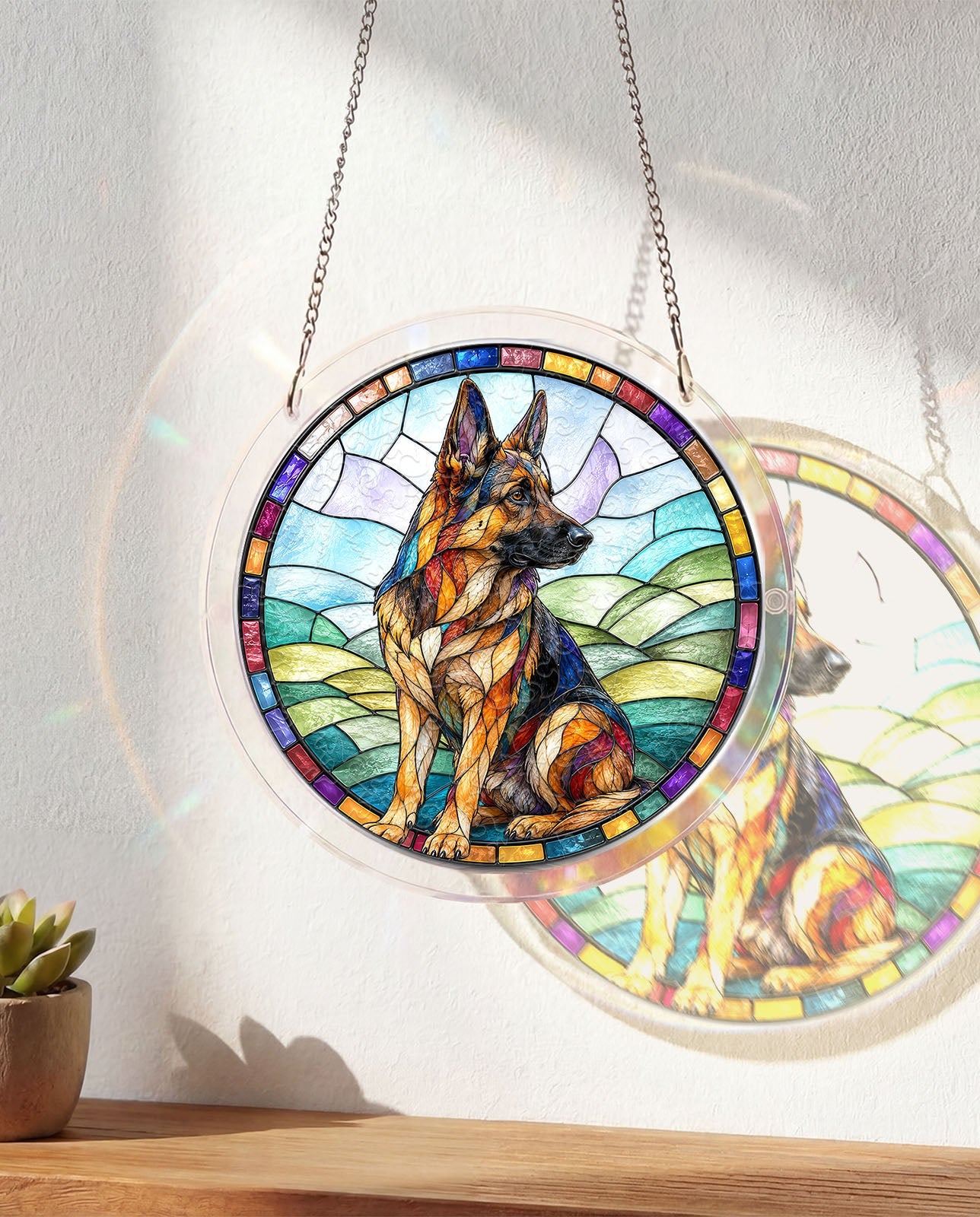 Acrylic Jigsaw Puzzle Suncatcher - German Shepherd