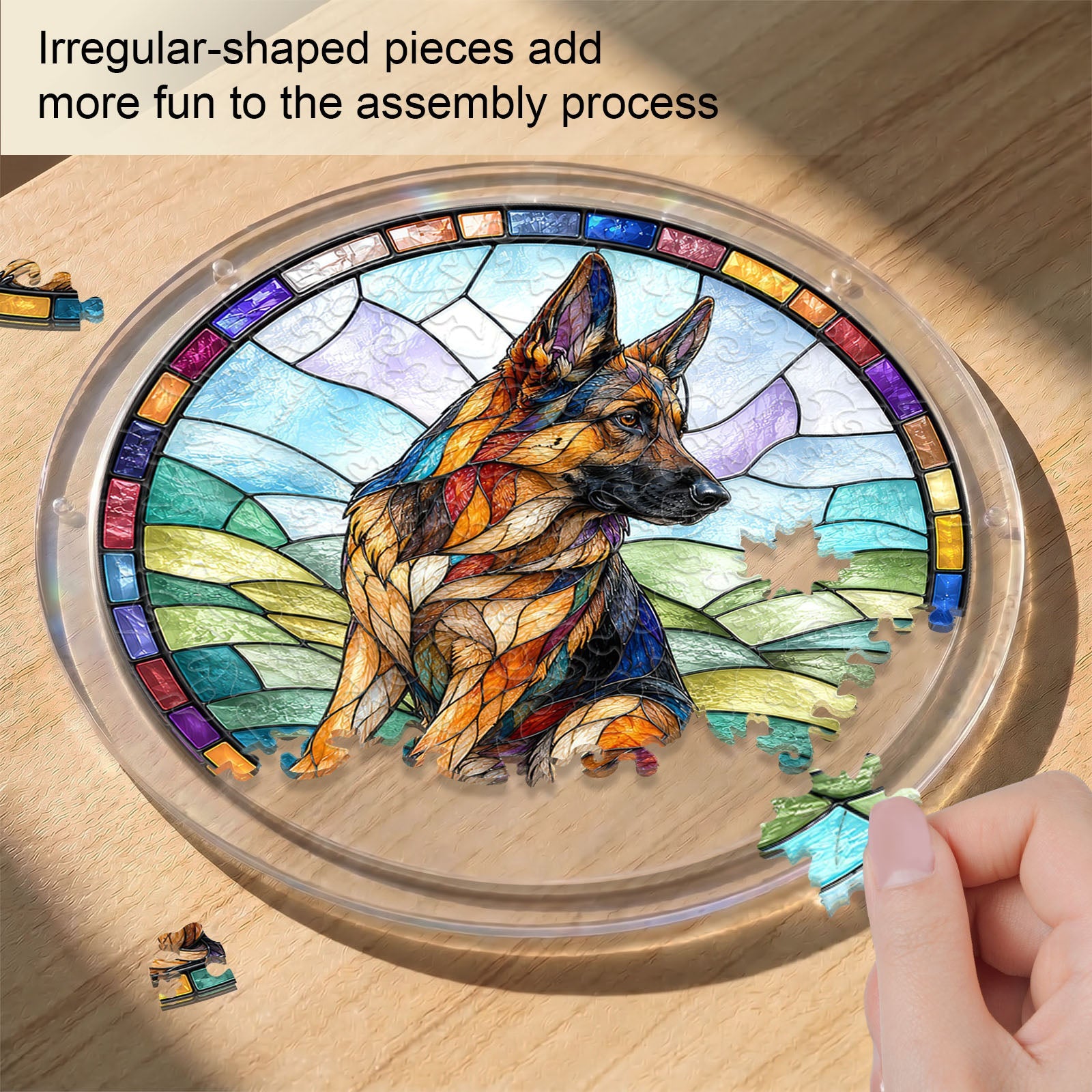 Acrylic Jigsaw Puzzle Suncatcher - German Shepherd