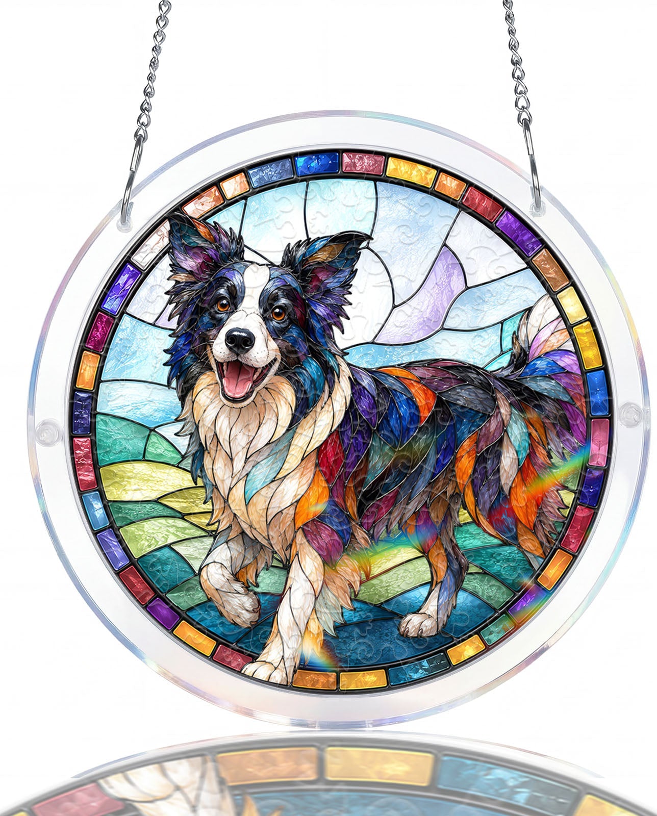 Acrylic Jigsaw Puzzle Suncatcher - Border Collie