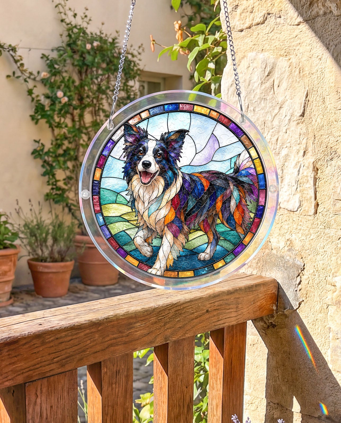Acrylic Jigsaw Puzzle Suncatcher - Border Collie