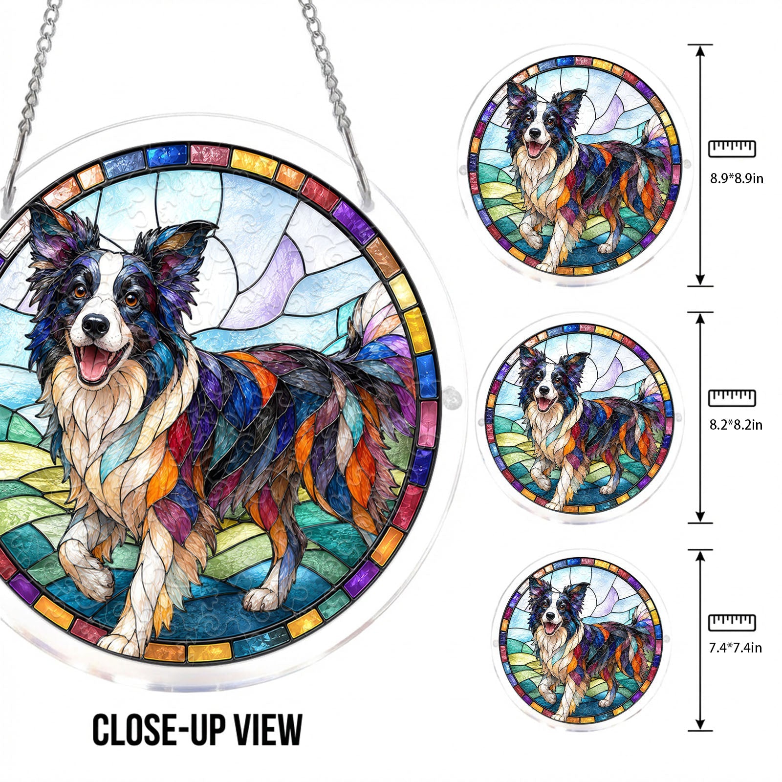 Acrylic Jigsaw Puzzle Suncatcher - Border Collie