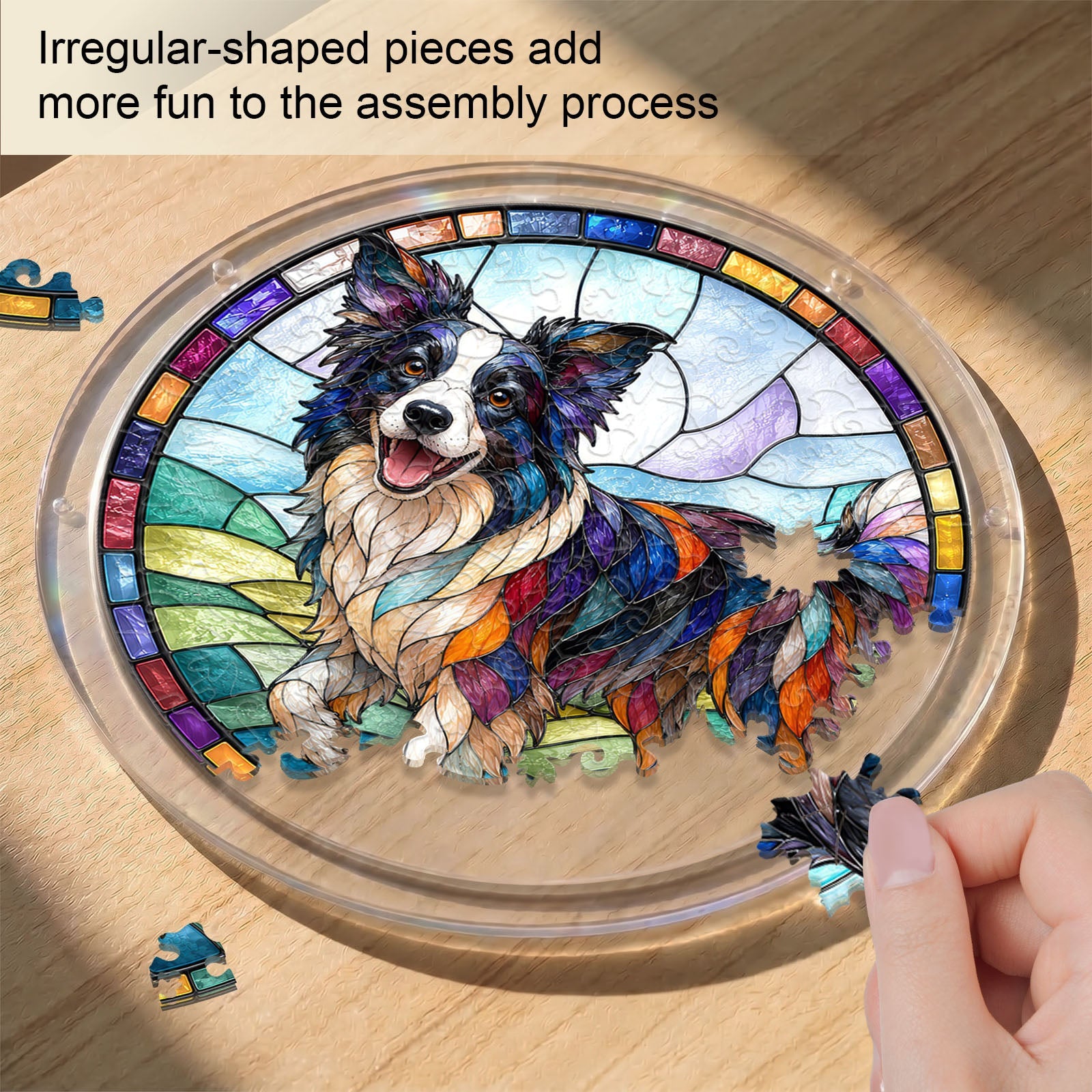 Acrylic Jigsaw Puzzle Suncatcher - Border Collie