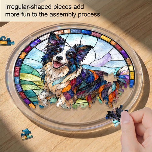 Acrylic Jigsaw Puzzle Suncatcher - Border Collie