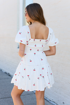 Cherry To My Cola Embroidered Ivory Dress FINAL SALE
