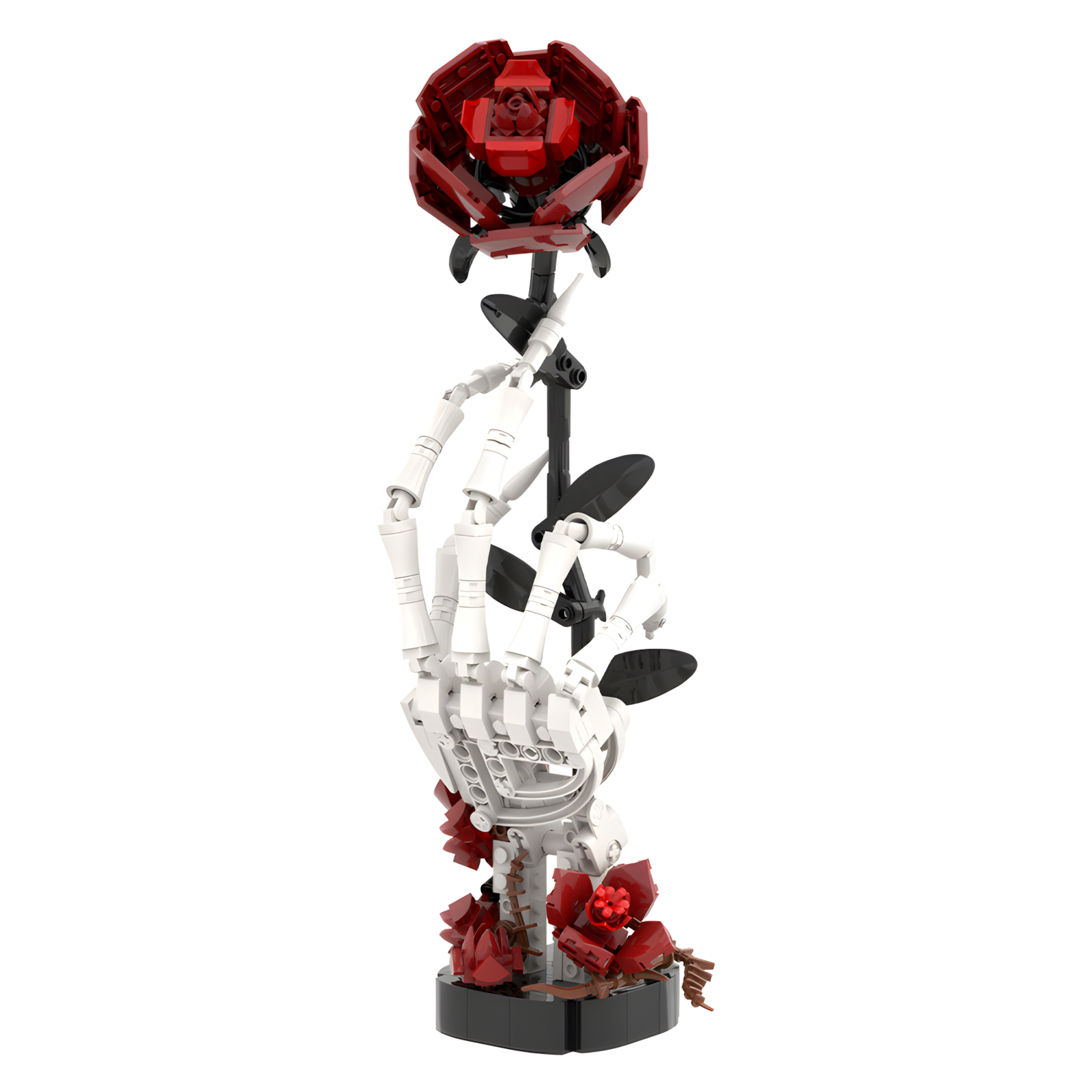 Gothic Skeleton Hand & Rose Brick Set💀🌹
