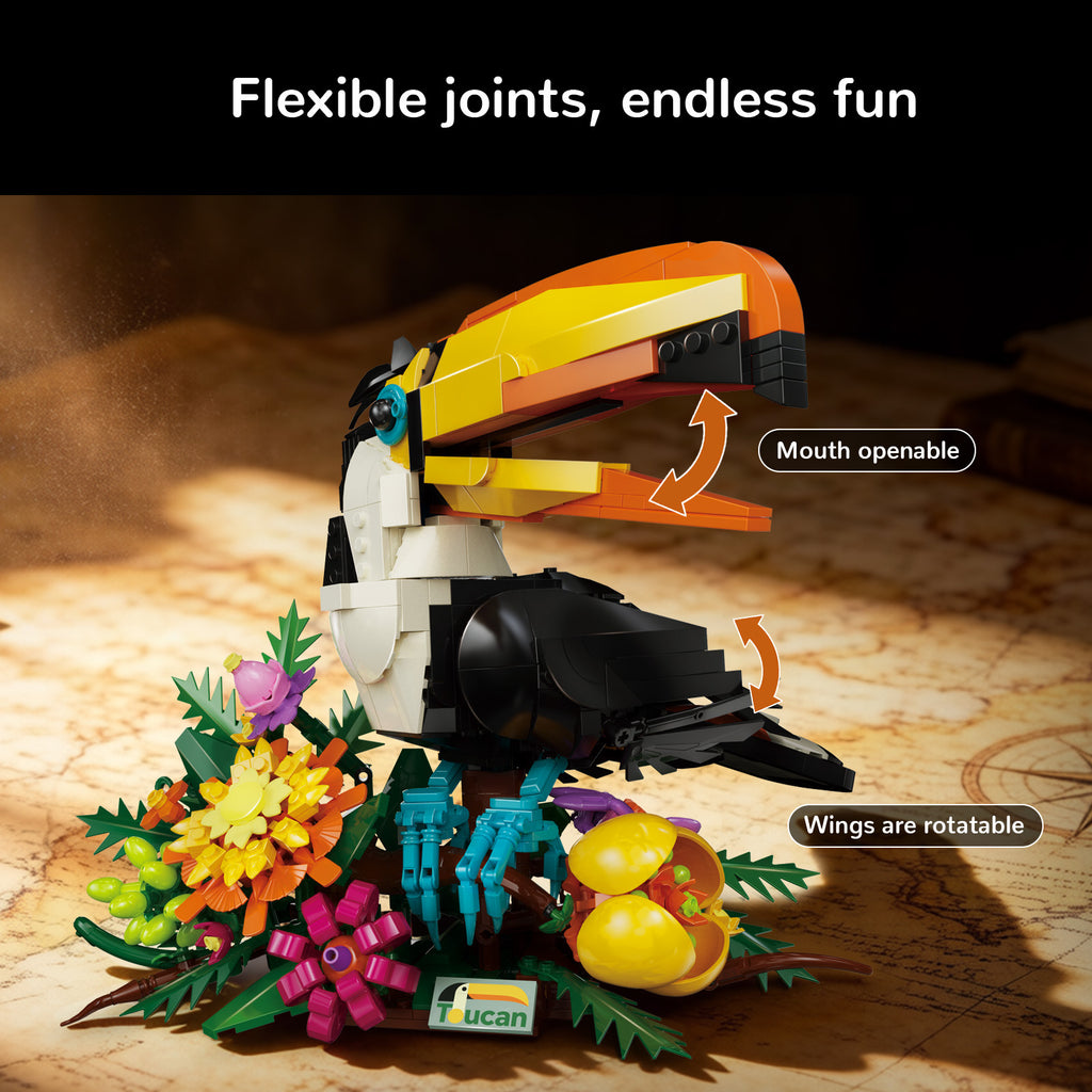 Rainforest Toucan Building Block Set | 1068Pcs