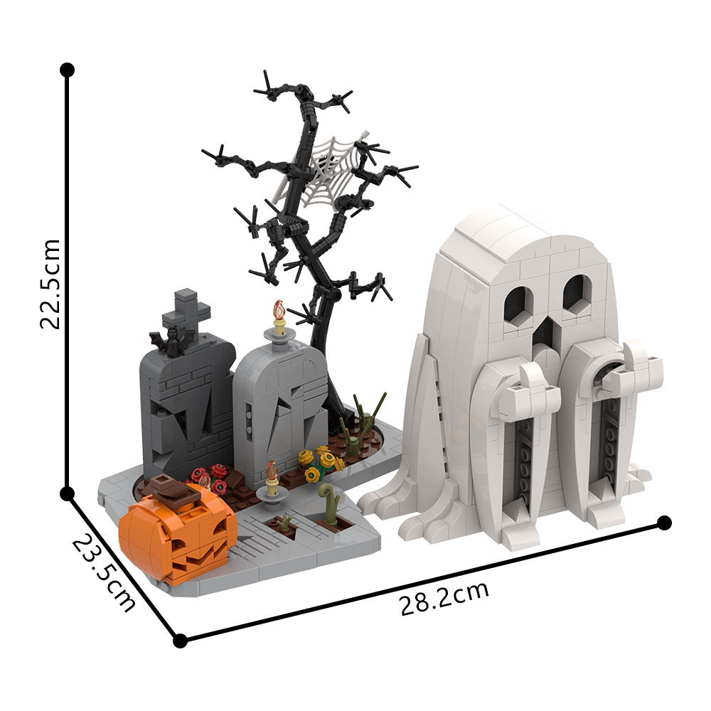 Middle Finger Ghost Halloween Block Set – Spooky Graveyard Display (Limited Edition)