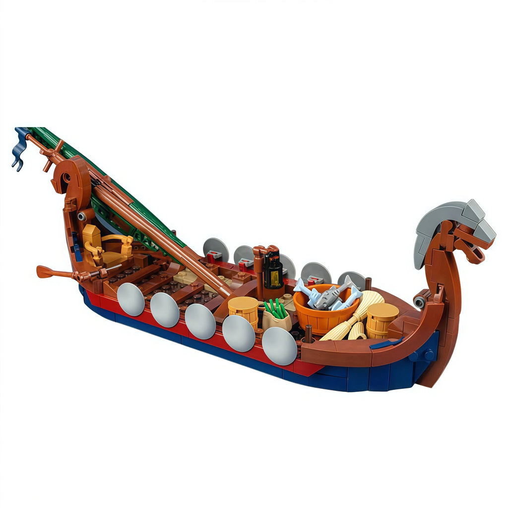 Nordic Longship Brick Set – Legendary Viking Display Build