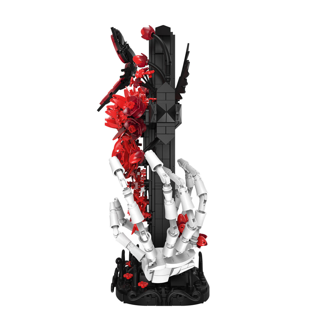 Dark Gothic Cross & Skeleton Hands Brick Set – Eternal Love Edition