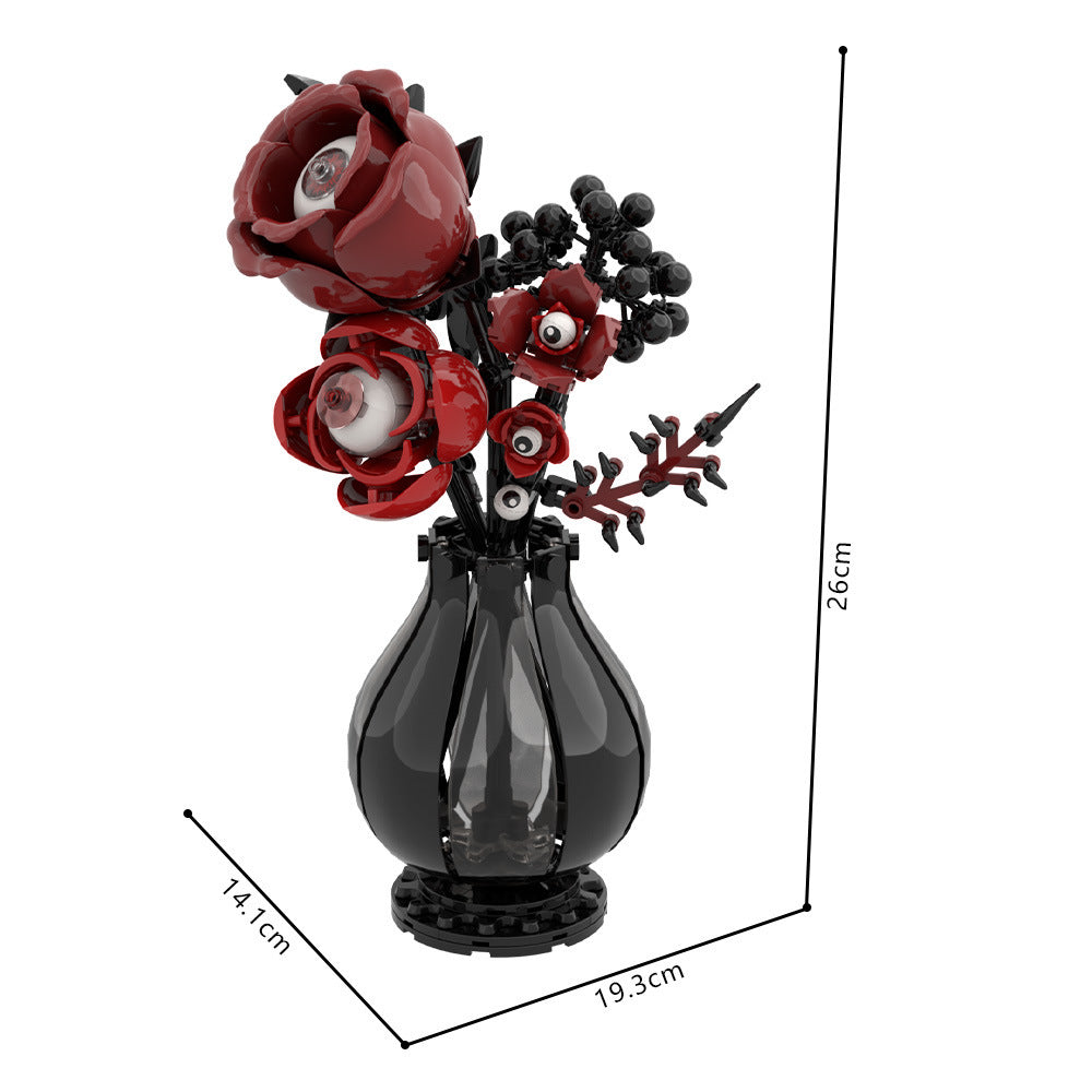 Gothic Eyeball Rose Brick Set – Dark Fantasy Collector Display