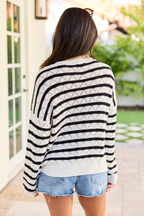 Kailee Black And White Striped Sweater FINAL SALE